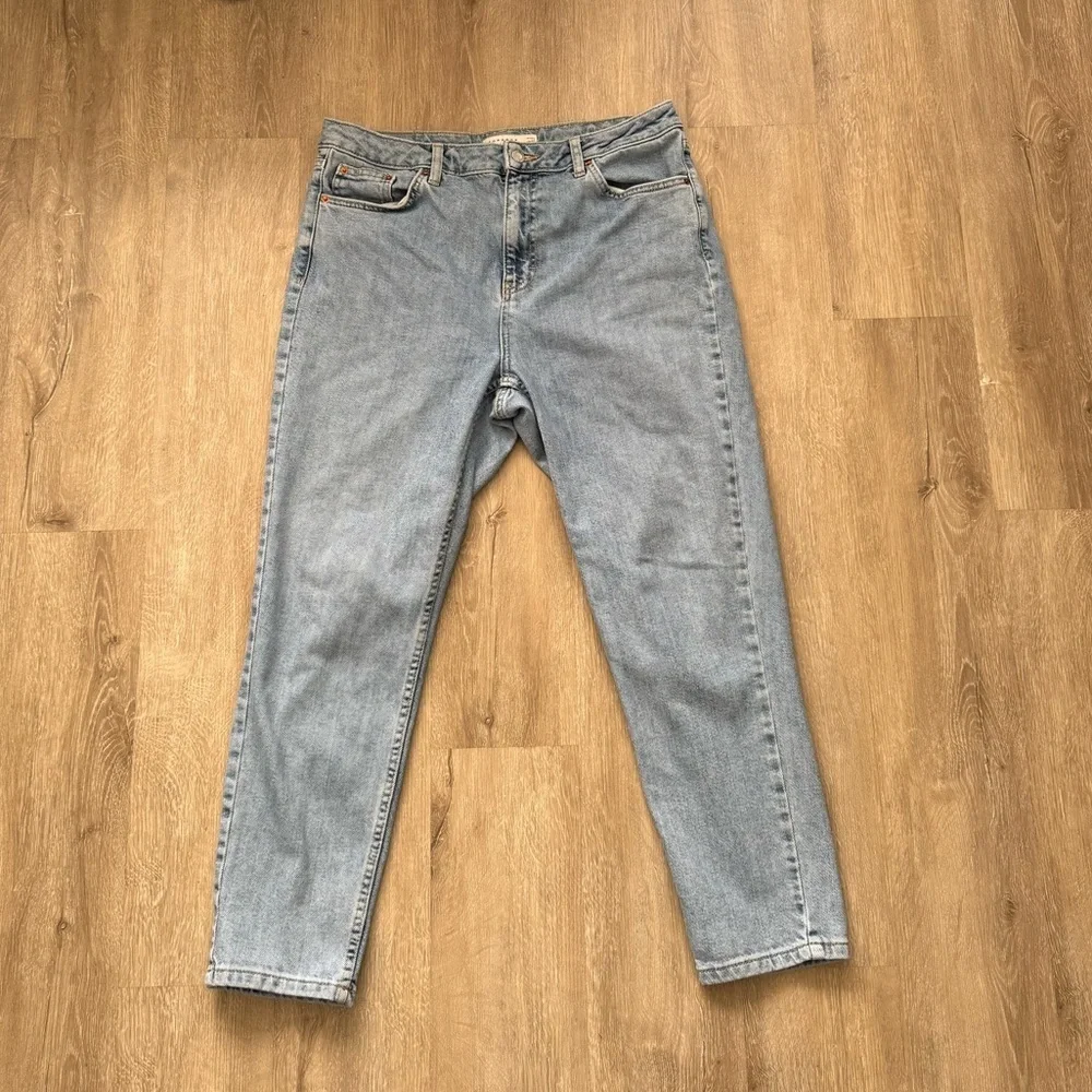 Topshop Moto Mom Jean High Rise Medium Wash size 14